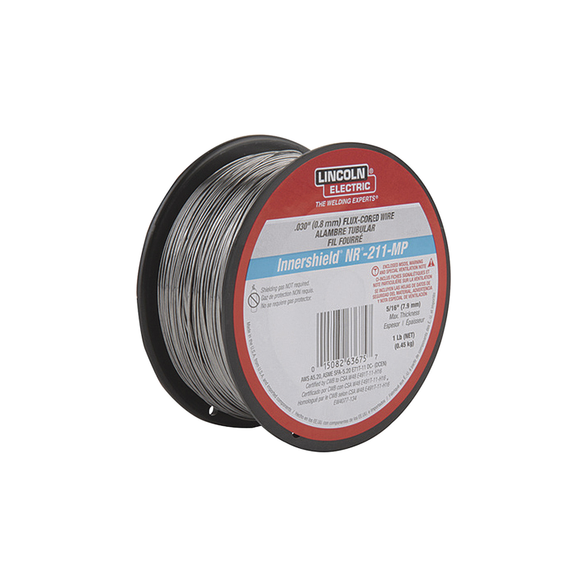Lincoln Electric Innershield NR-211-MP Flux-Cored Welding Wire, Mild Steel, All Position, .030in., 1-Lb. Spool, Model# ED031448